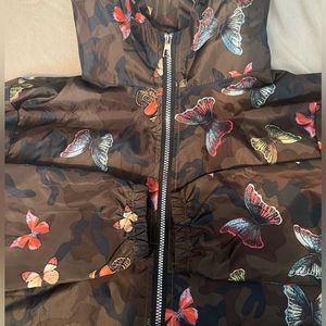 Very unique thin nylon zip jacket